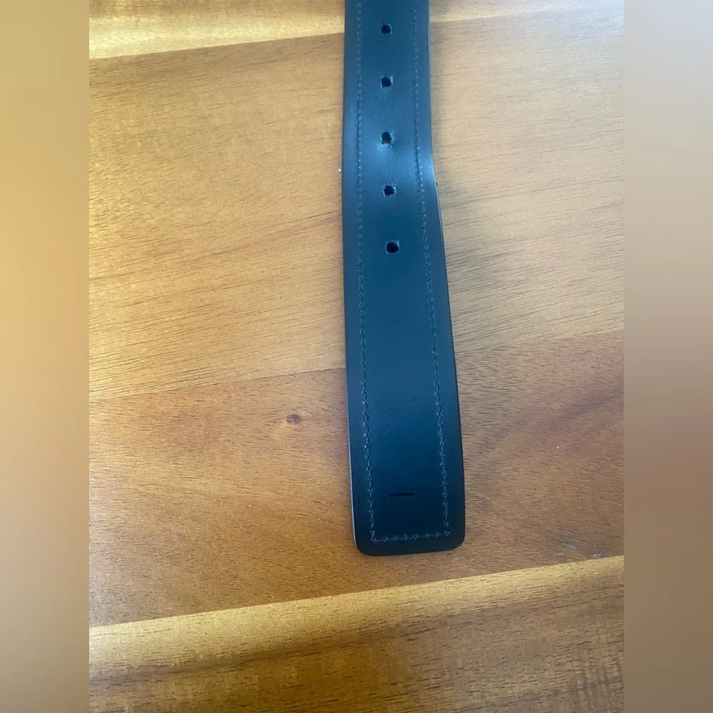 Salvatore Ferragamo Navy Blue Suede Belt Classic Design